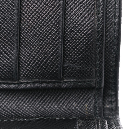 Prada Tessuto Nylon Saffiano Tri-Fold Compact Wallet Black 10 of 13