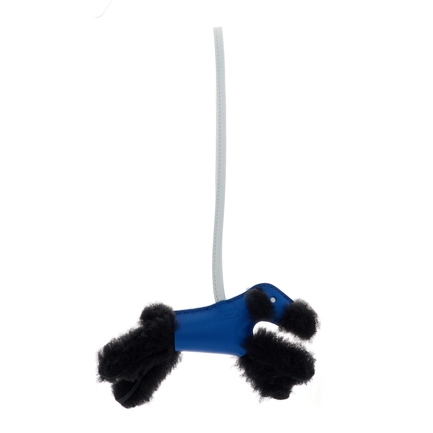 Milo Lambskin Shearling Budy Charm Bleu Saphir Black Bleu Brume