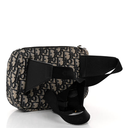 Christian Dior Oblique World Tour Saddle Belt Bag Beige Black 3 of 9