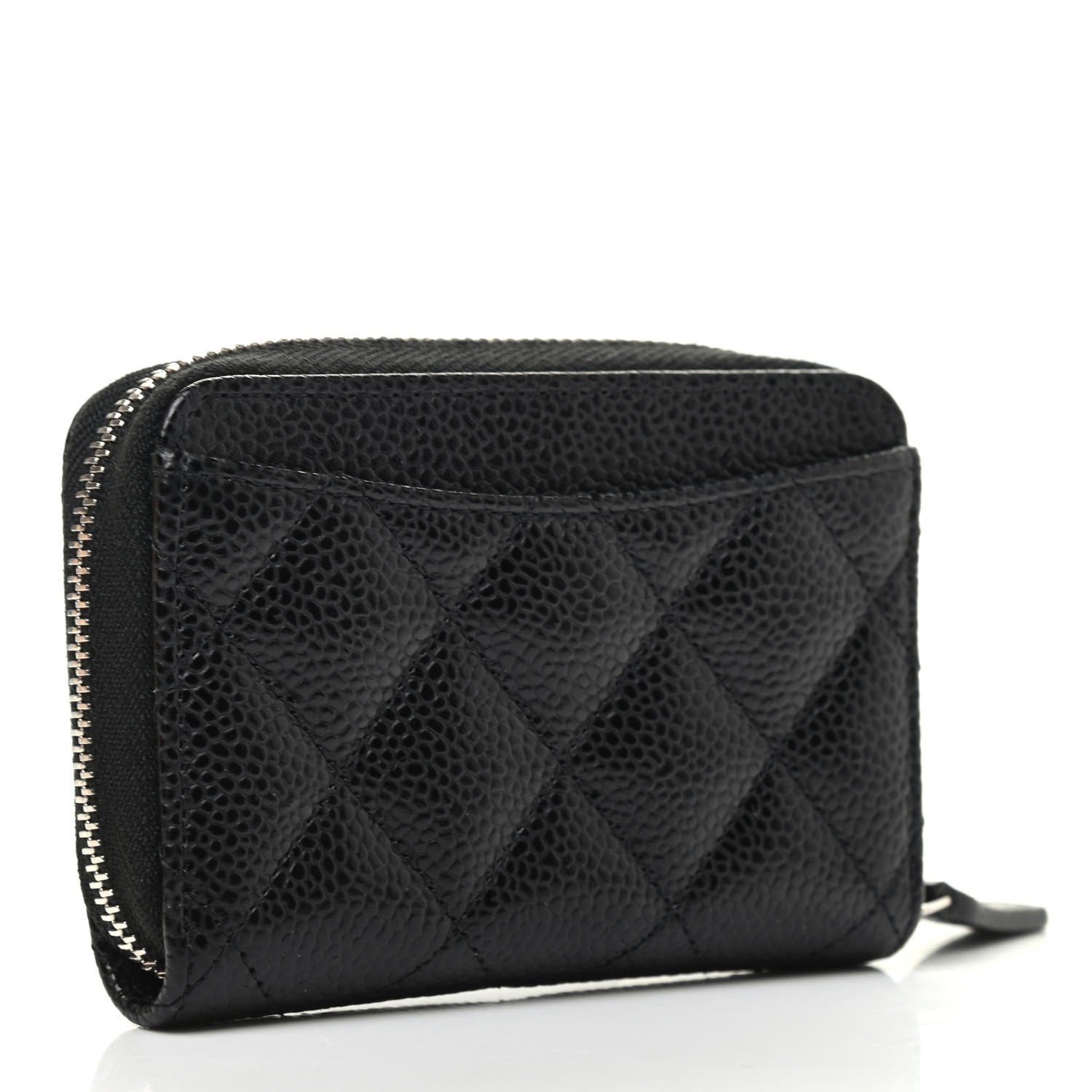 Chanel Caviar Quilted Zip Coin Purse Black 3 of 7