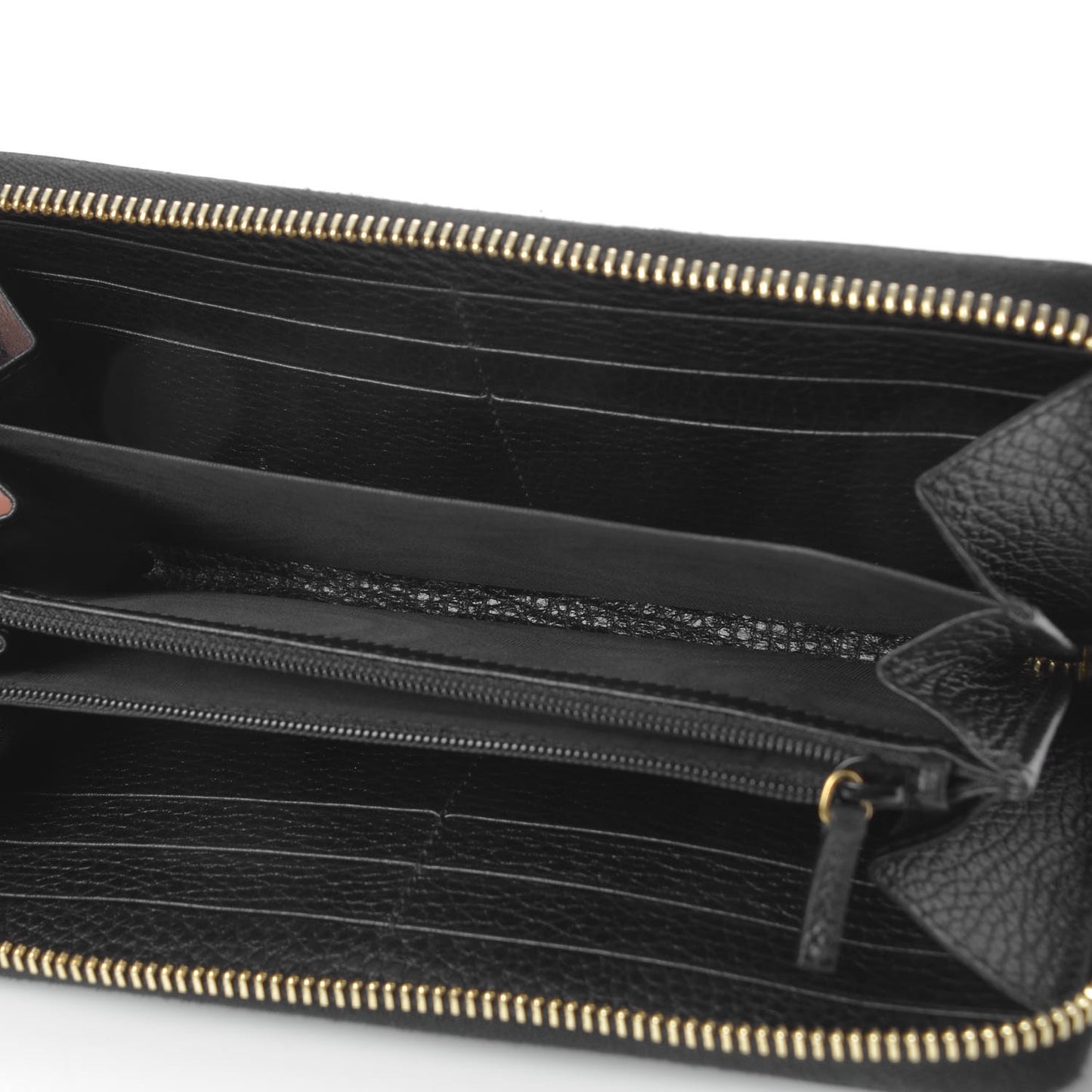 Dollar Calfskin GG Marmont Zip Around Wallet Black