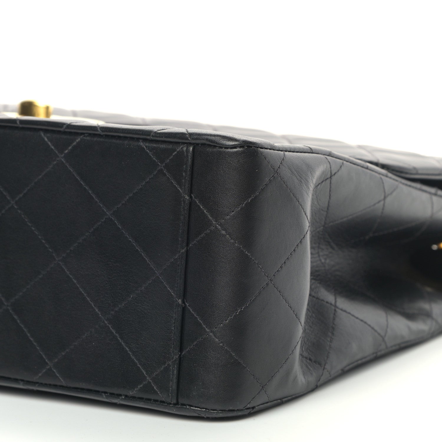 Chanel Lambskin Quilted XL Jumbo Single Flap Black 10 of 12
