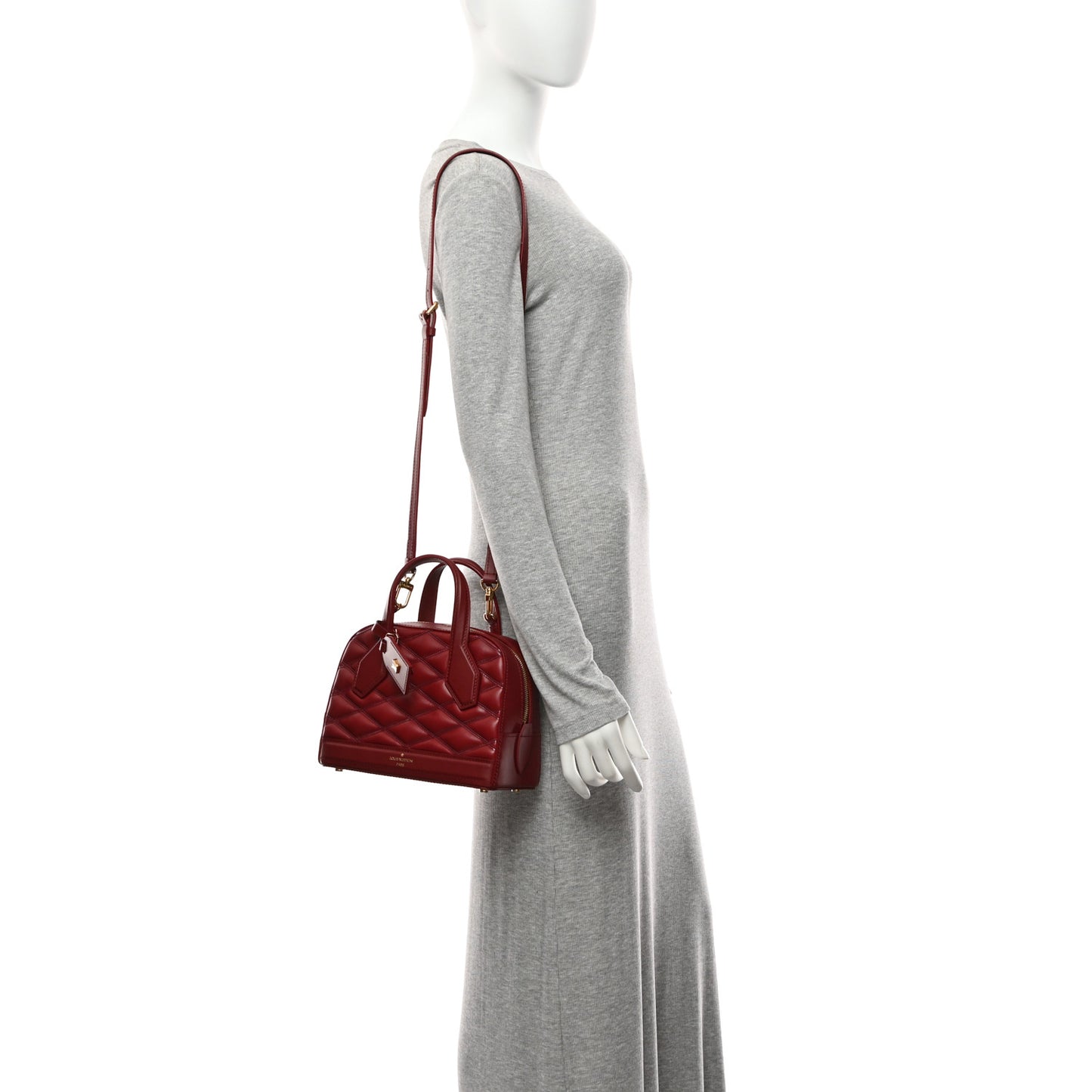 Lambskin Malletage Mini Dora Carmine