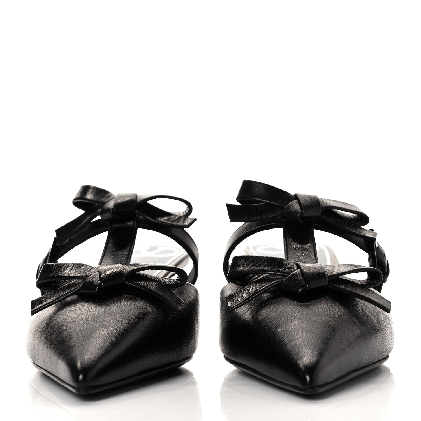 Nappa French Bow 45mm Mules 36 Black