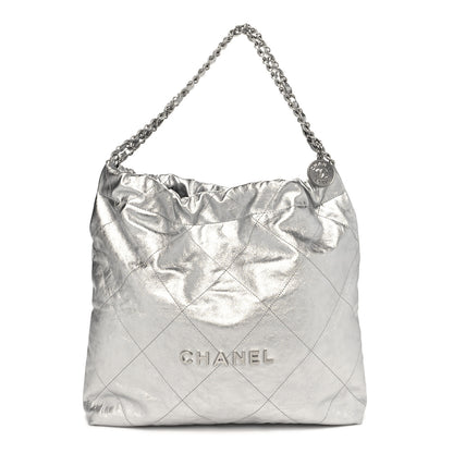 Chanel Metallic Calfskin Quilted Chanel 22 Silver 1 of 12