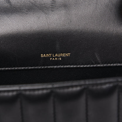 Saint Laurent Lambskin Matelasse Monogram Medium Vicky Chain Bag Black 5 of 14