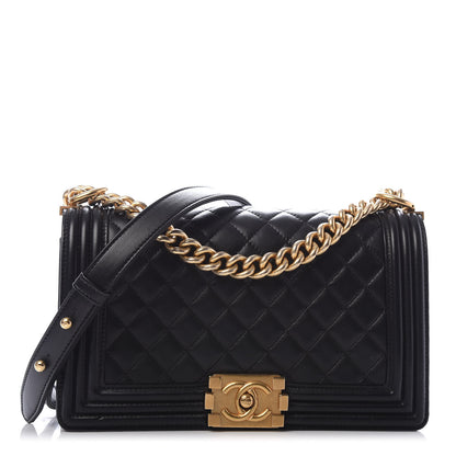 Chanel Lambskin Quilted Medium Boy Flap Black 1 of 10