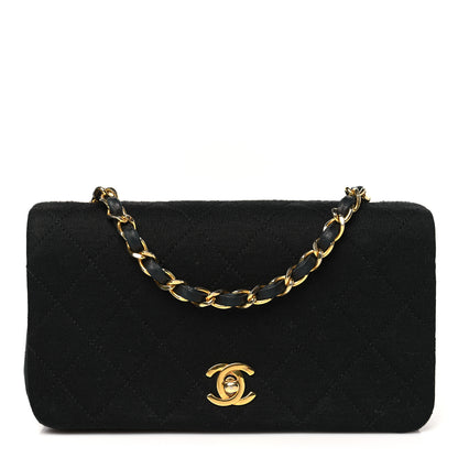 Chanel Jersey Calfskin Quilted Mini Single Flap Bag Black 1 of 10
