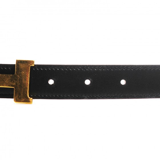 Box Togo Reversible Polished 18mm H Belt Noir Orange