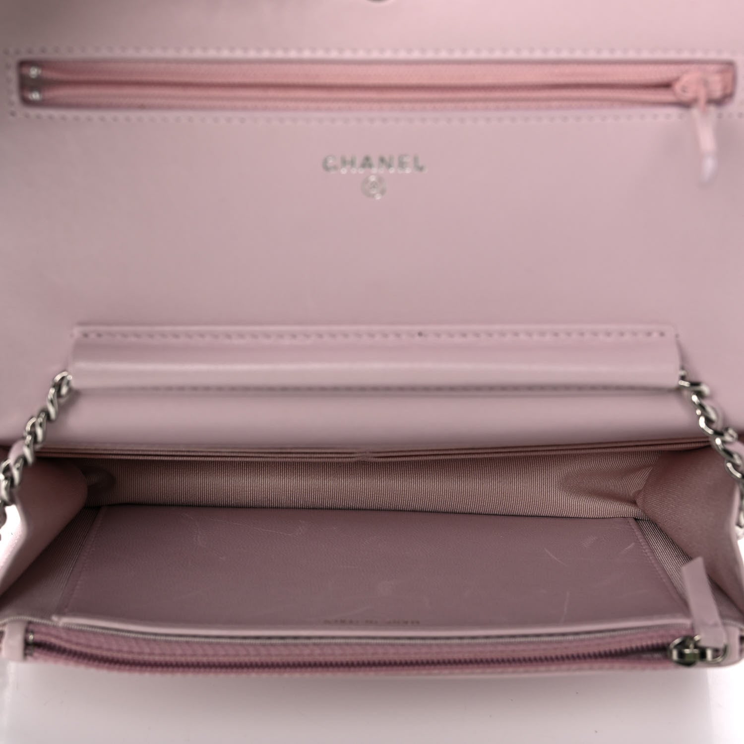Chanel Lambskin Quilted Wallet On Chain WOC Light Pink 5 of 9