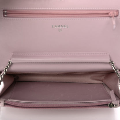 Chanel Lambskin Quilted Wallet On Chain WOC Light Pink 5 of 9