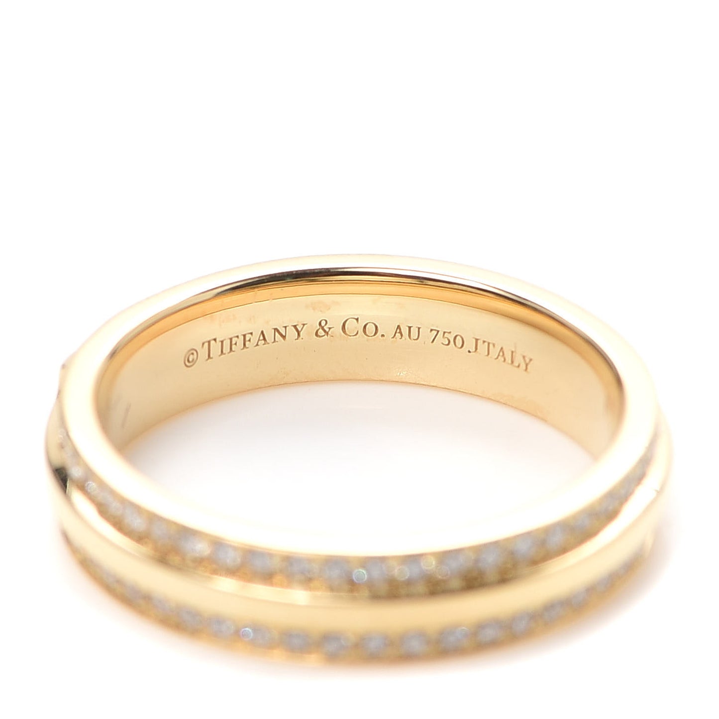 18K Yellow Gold Diamond Narrow T Two Ring 53 6.5