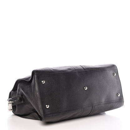Saint Laurent Calfskin Cabas Chyc Weekender Black 4 of 9