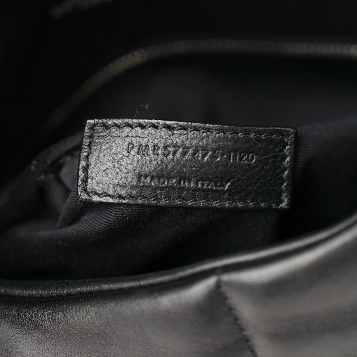 Lambskin Quilted Medium Loulou Puffer Monogram Chain Satchel Black