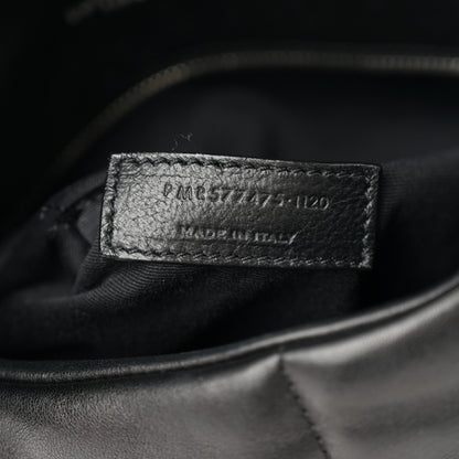 Saint Laurent Lambskin Quilted Medium Loulou Puffer Monogram Chain Satchel Black 7 of 10