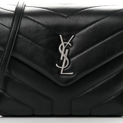 Saint Laurent Calfskin Y Quilted Monogram Toy Loulou Crossbody Bag Black 8 of 16