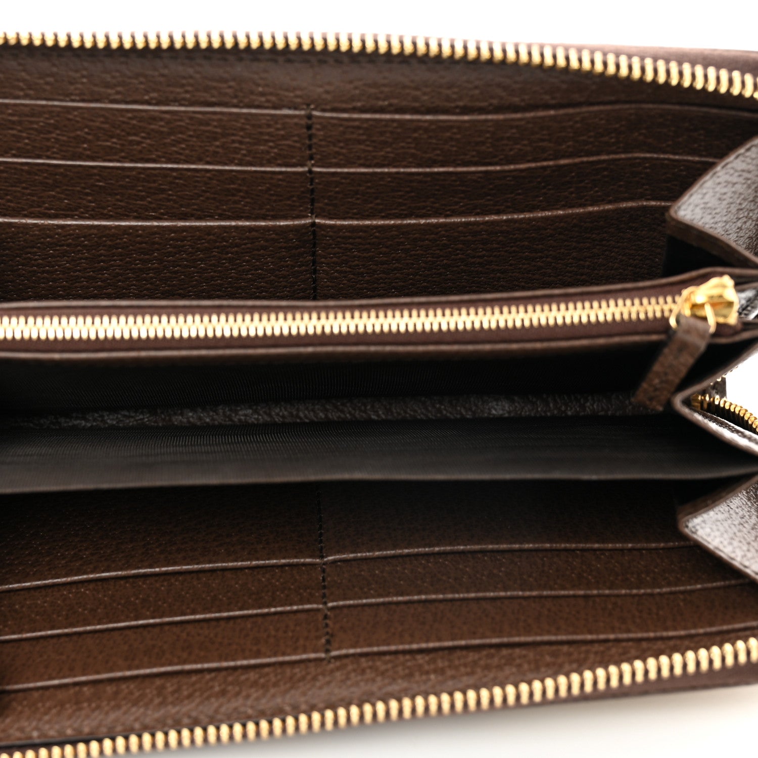 Gucci Monogram Jumbo GG Zip Around Wallet Camel Ebony 5 of 7