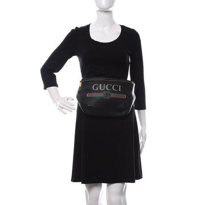 Gucci Grained Calfskin Logo Belt Bag Black 2 of 11