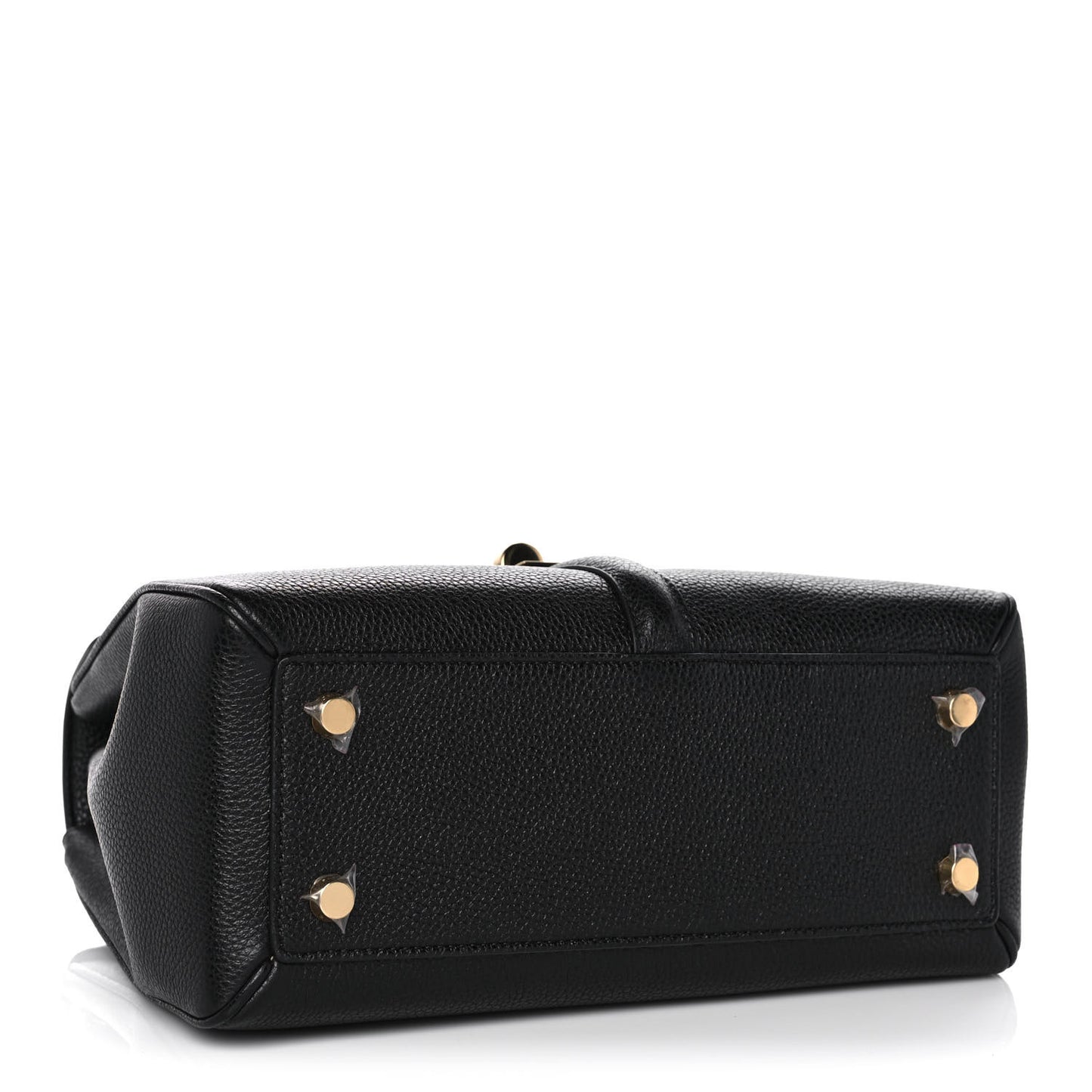 Grained Calfskin Small 16 Top Handle Bag Black