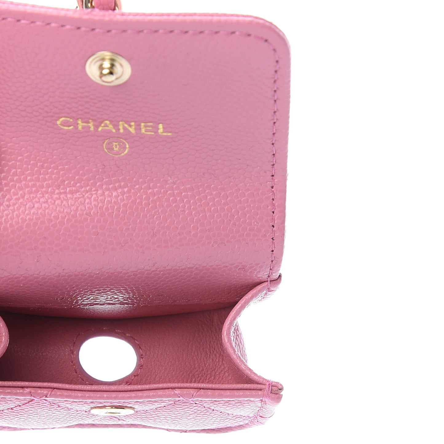 Caviar Quilted Crystal CC Airpods Pro Case Pink
