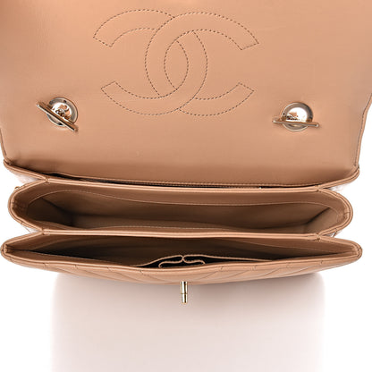Chanel Lambskin Chevron Quilted Medium Trendy CC Dual Handle Flap Bag Beige 5 of 10