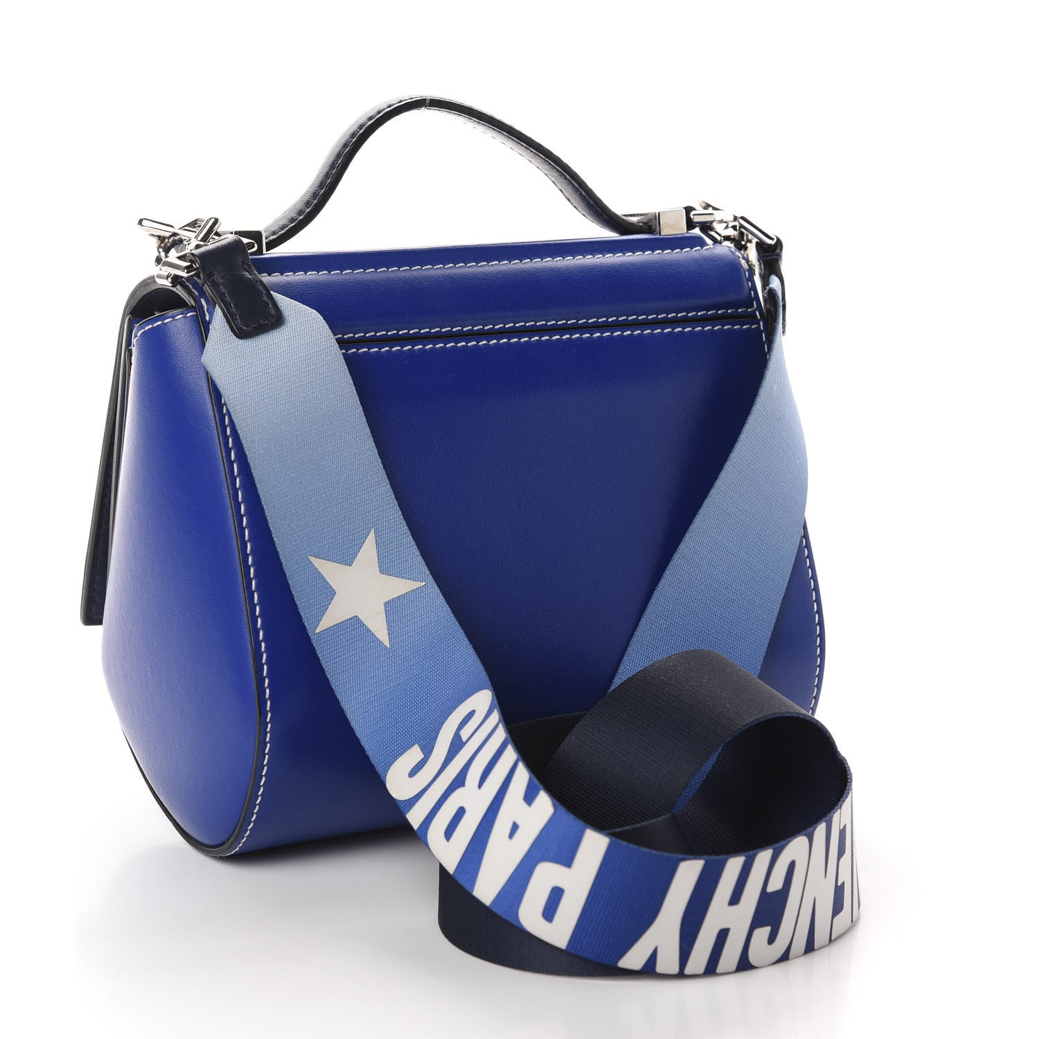 Givenchy Calfskin Mini Pandora Box Logo Strap Crossbody Bag Moroccan Blue 3 of 10