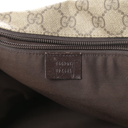 Gucci GG Plus Monogram Web Large Flap Messenger Bag Beige Dark Brown 6 of 18
