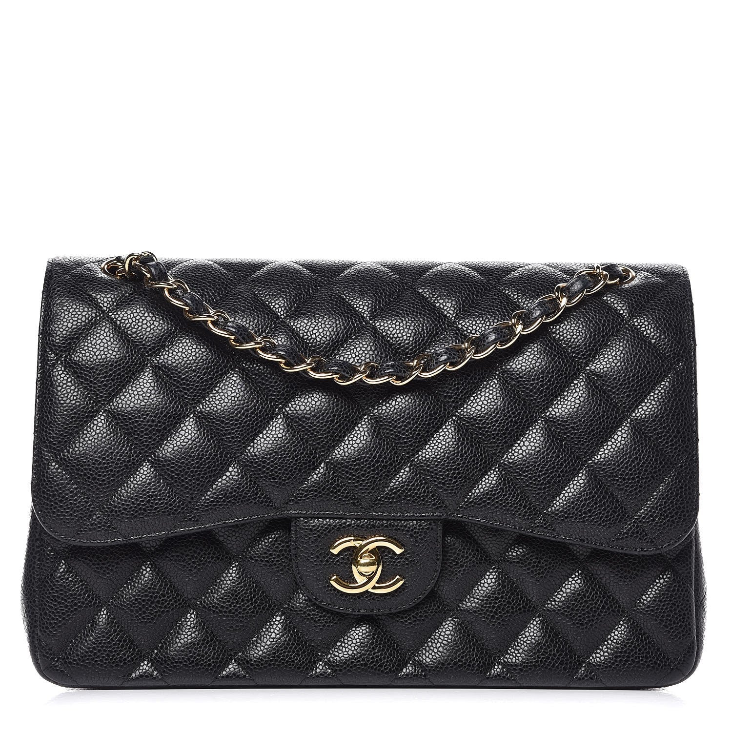 Chanel Caviar Quilted Jumbo Double Flap Black 1 of 10