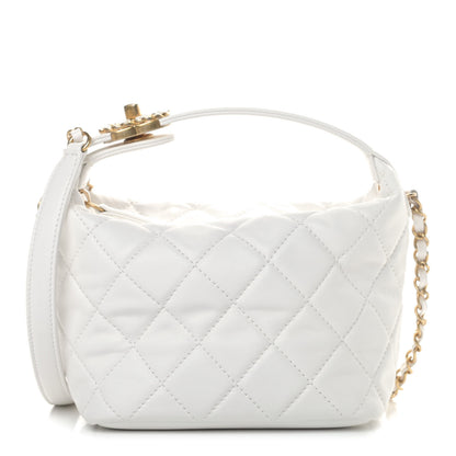 Chanel Lambskin Quilted Small Perfect Meeting Hobo White 1 of 4