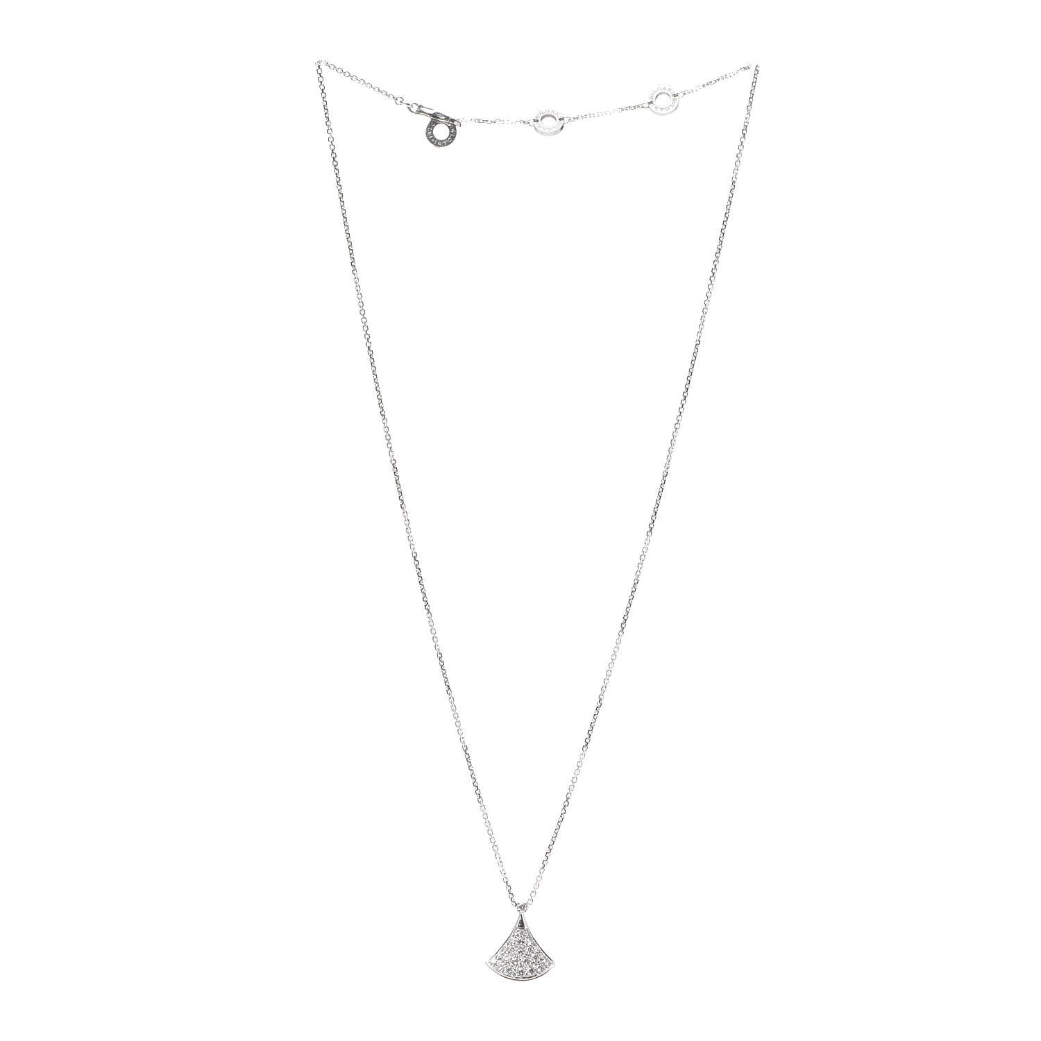 Bulgari 18K White Gold Diamond Divas' Dream Pave Necklace 3 of 7