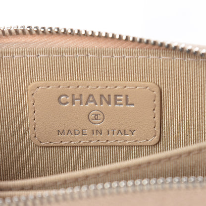 Chanel Caviar Quilted Zip Coin Purse Beige 6 of 8