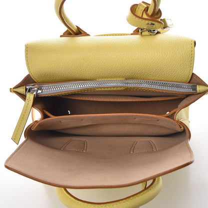 MCM Grained Calfskin Mini Milla Tote Custard Yellow 7 of 8
