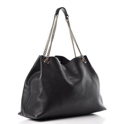 Gucci Pebbled Calfskin Medium Soho Chain Shoulder Bag Black 3 of 9