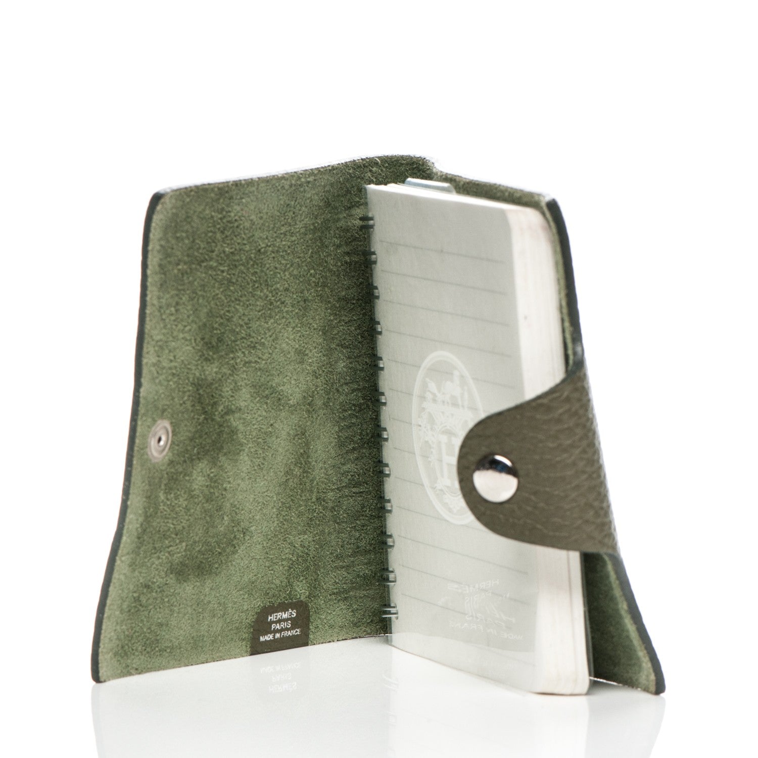 Hermes Taurillon Clemence Ulysse Mini Notebook Vert Olive 5 of 8