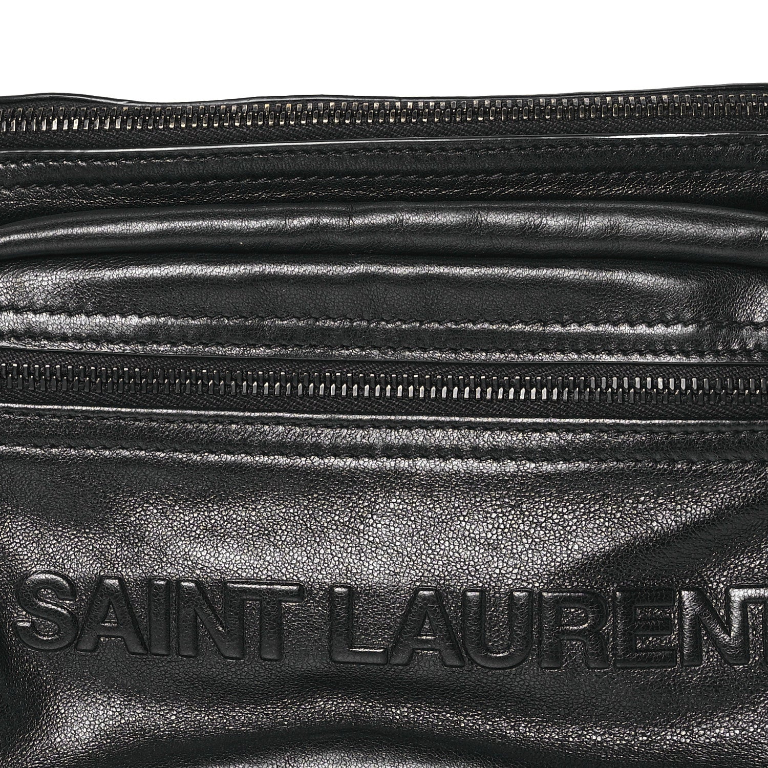 Saint Laurent Lambskin Logo Ripstop Body Belt Bag Black 8 of 11