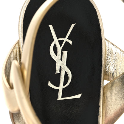 Saint Laurent Metallic Nappa Tribute 75 Platform Sandals 39.5 Platino 8 of 9
