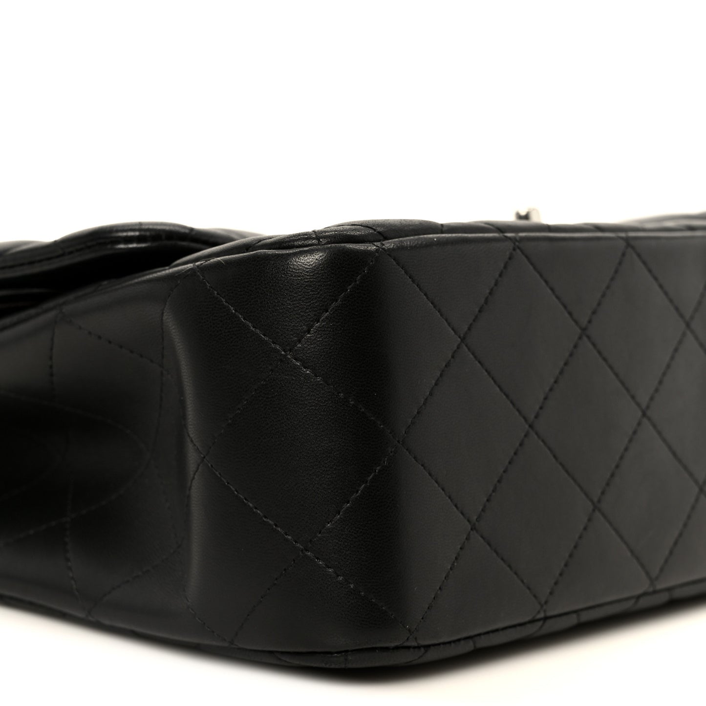 Lambskin Quilted Jumbo Double Flap Black