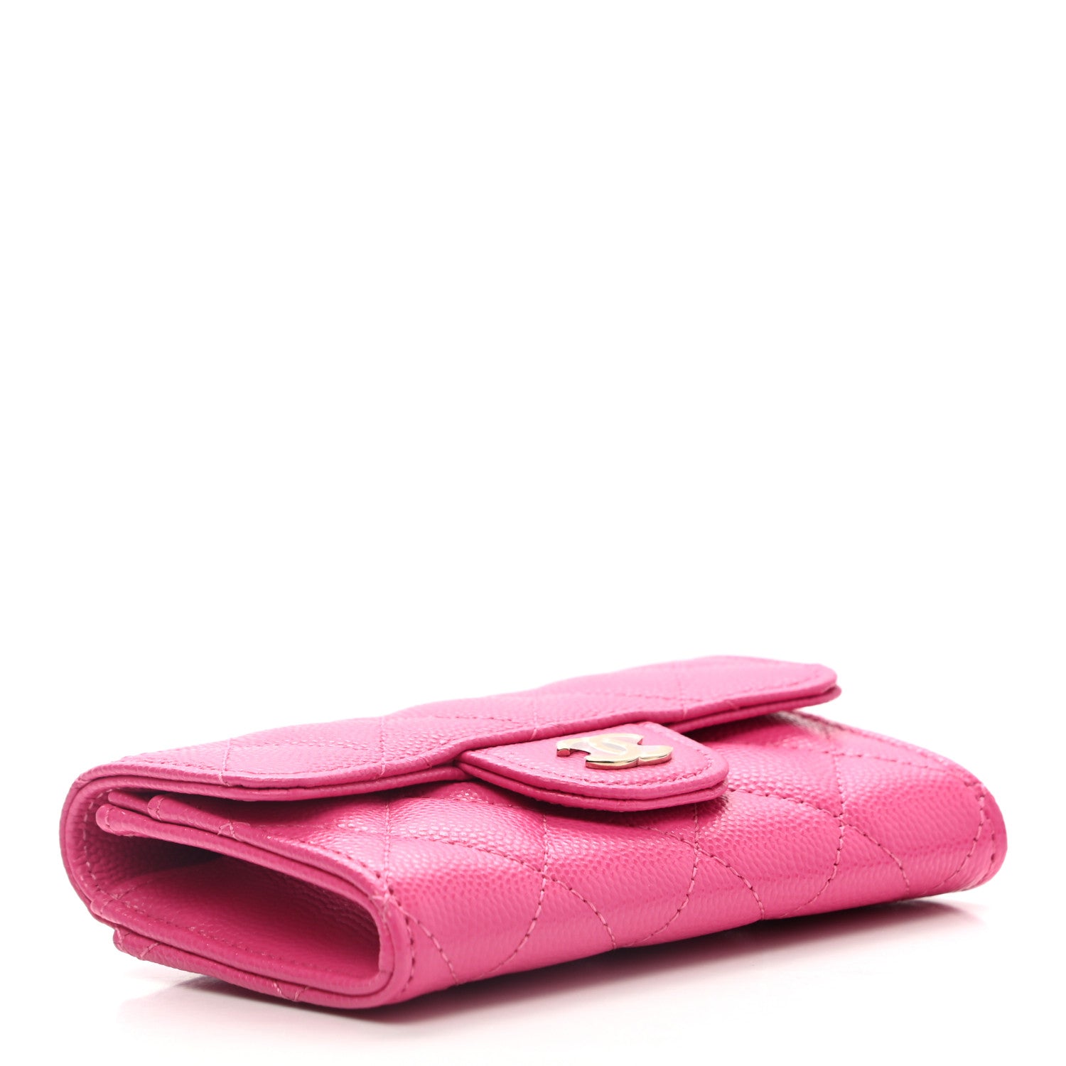 Chanel Caviar Quilted Flap Card Holder Wallet Pink 3 of 8