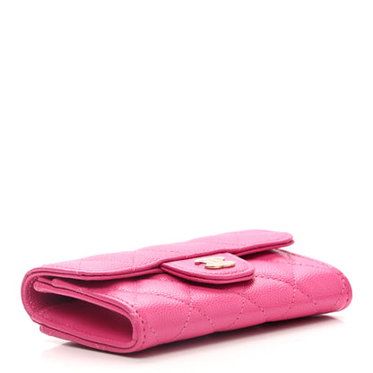 Chanel Caviar Quilted Flap Card Holder Wallet Pink 3 of 8