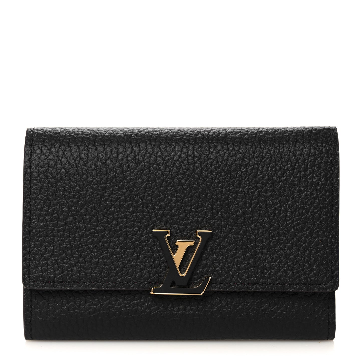 Taurillon Capucines Compact Wallet Black