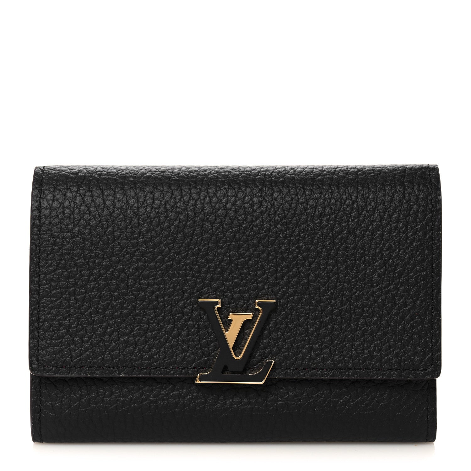 Louis Vuitton Taurillon Capucines Compact Wallet Black 1 of 8