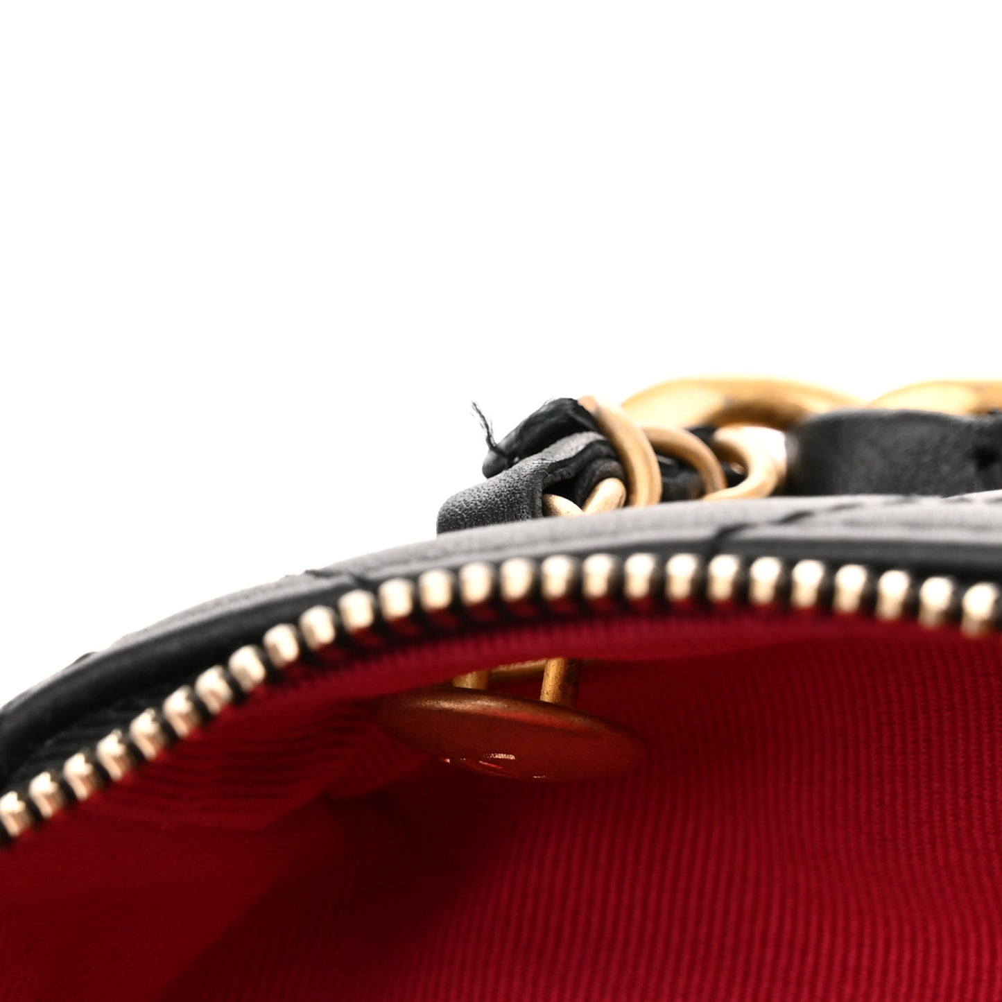 Calfskin Quilted Mini Bowling Bag Black