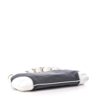 Chanel Lambskin Canvas CC Olsen Chain Small Shoulder Bag White Grey 4 of 9