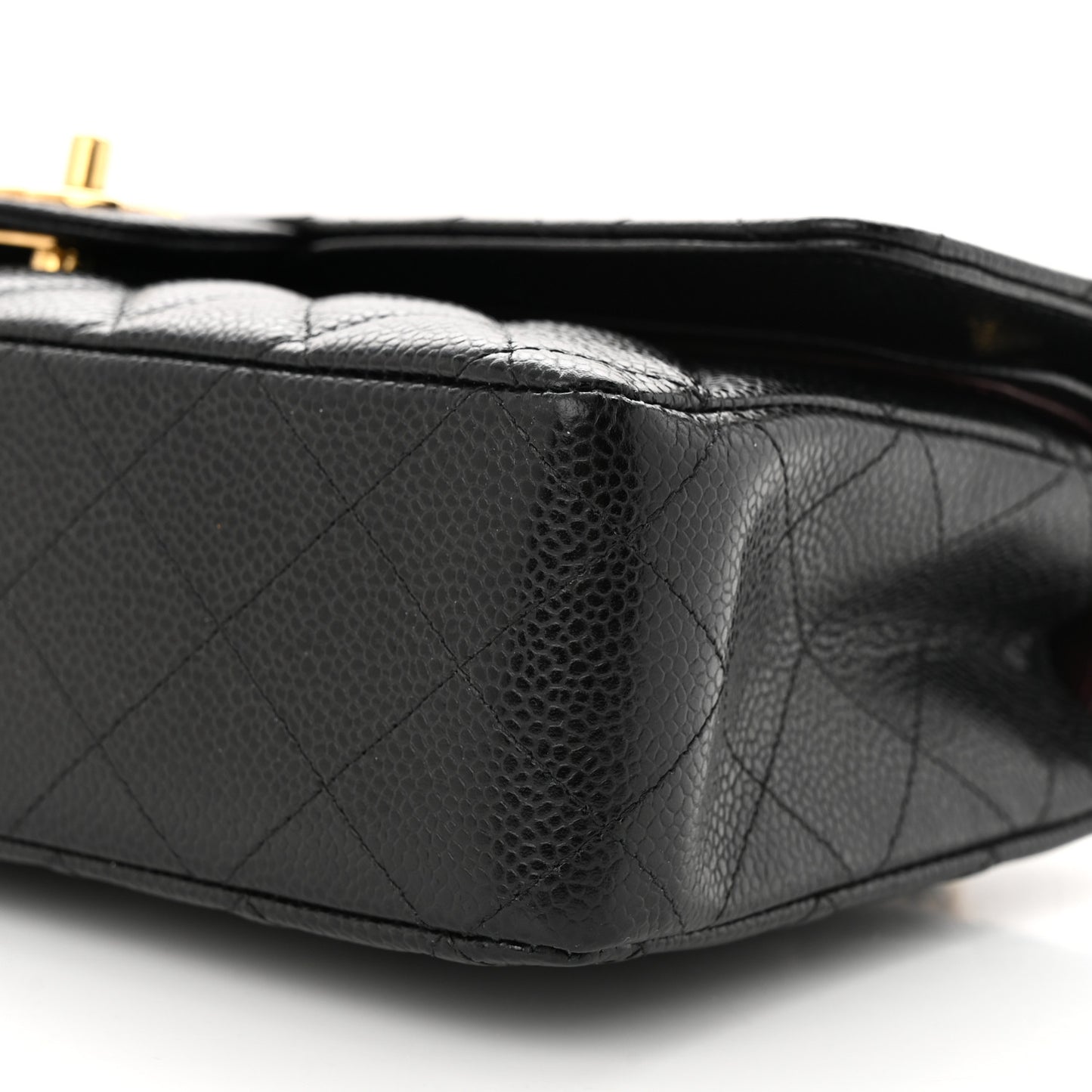 Caviar Quilted Medium Double Flap Black
