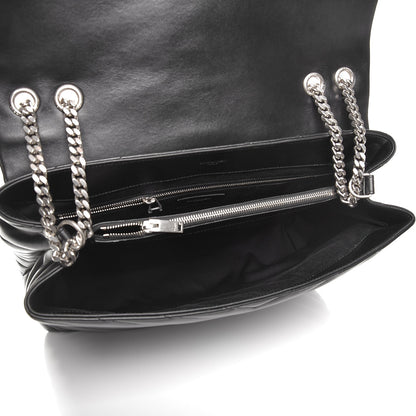 Saint Laurent Calfskin Y Quilted Monogram Large Loulou Chain Satchel Black 5 of 7
