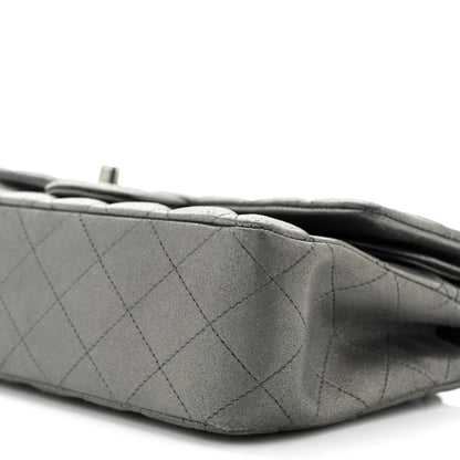 Chanel Metallic Lambskin Quilted Medium Double Flap Pewter 10 of 12