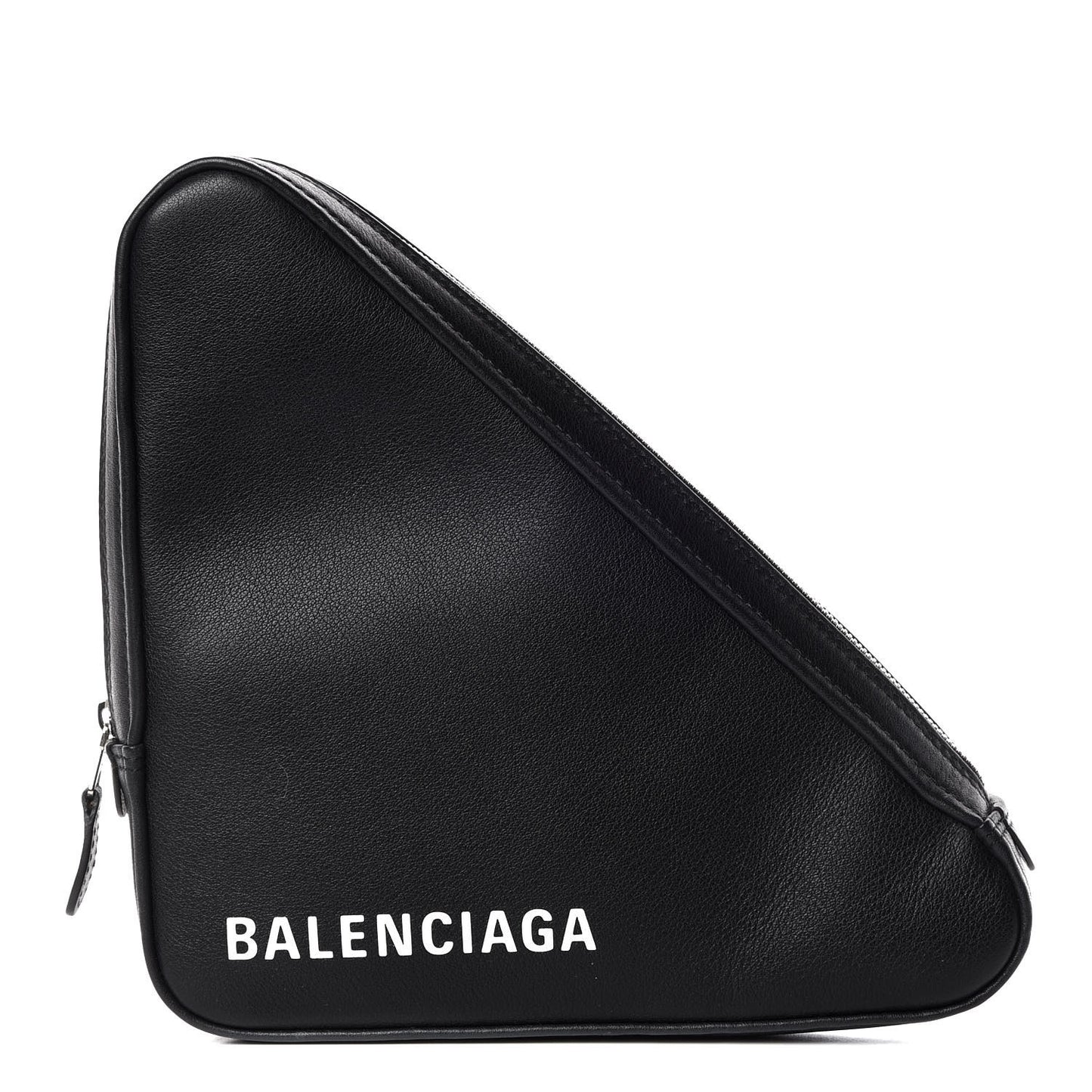 Calfskin M Triangle Pouch Black