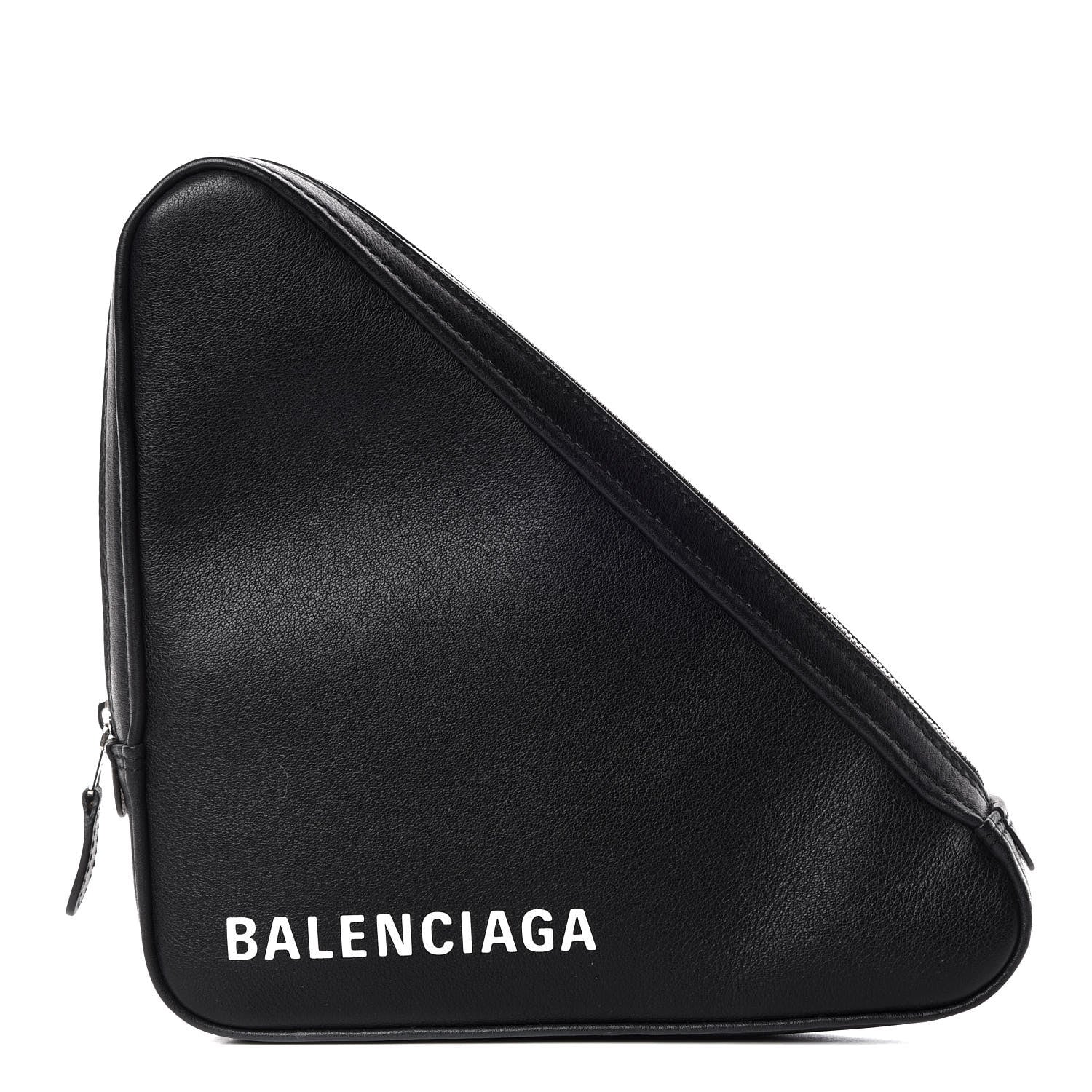 Balenciaga Calfskin M Triangle Pouch Black 1 of 9