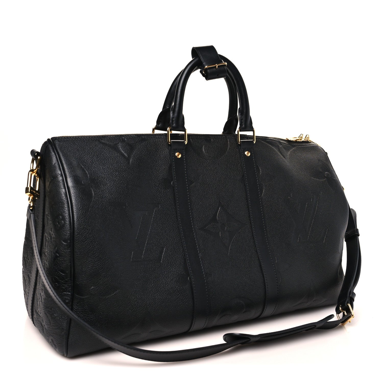 Louis Vuitton Empreinte Monogram Giant Keepall Bandouliere 45 Black 2 of 9