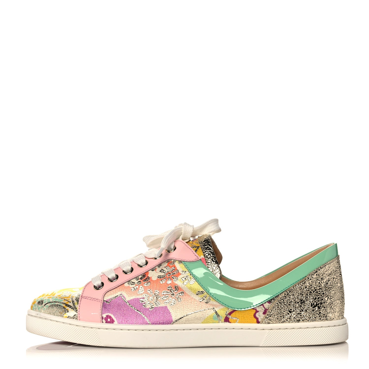 Christian Louboutin Patent Tissu Kyoto Flamingirl Flats 39.5 Multicolor 1 of 10